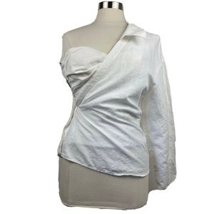 RtA Chiara Asymmetrical Corset Shirt Large